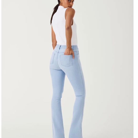 SPANK FLARE RETRO-INSPIRED JEAN WASH/STRETCH HIGH RISE TUMMY SHAPING DENIM/SZM - Picture 8 of 15
